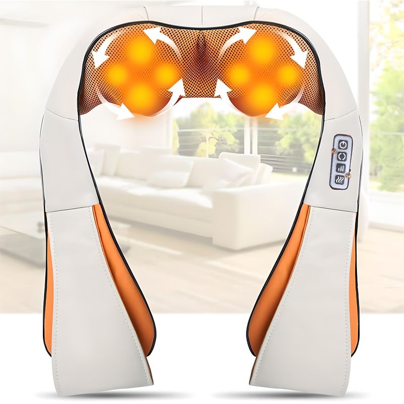 GENERICO - MASAJEADOR 4D INFRAROJO CUELLO ESPALDA PIERNAS CINTURA 16 RODILLOS