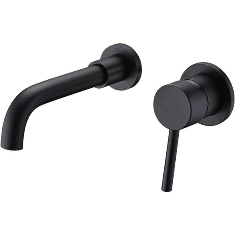 FRATELLI - MEZCLADORA MONOCOMANDO DE LAVATORIO A LA PARED NEGRO 0030050419
