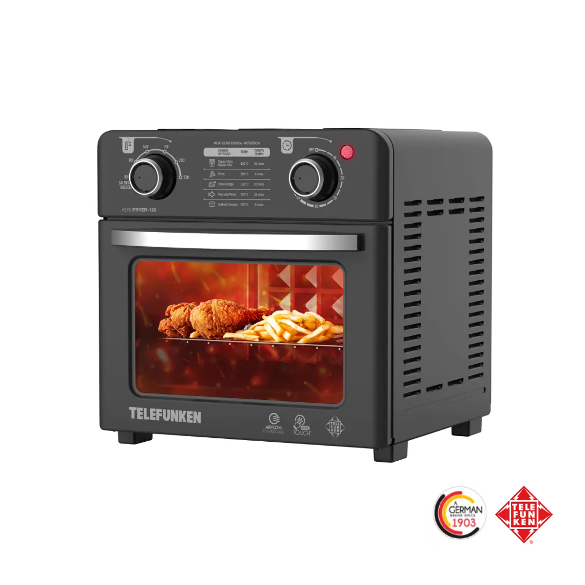 TELEFUNKEN - Freidora de Aire 12LT AeroFryer 120 3 EN 1