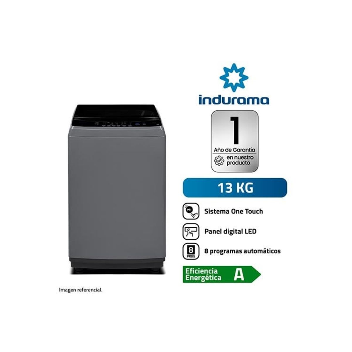 INDURAMA - LAVADORA INDURAMA DE 13KG CARGA PESADA LRI-13DGR