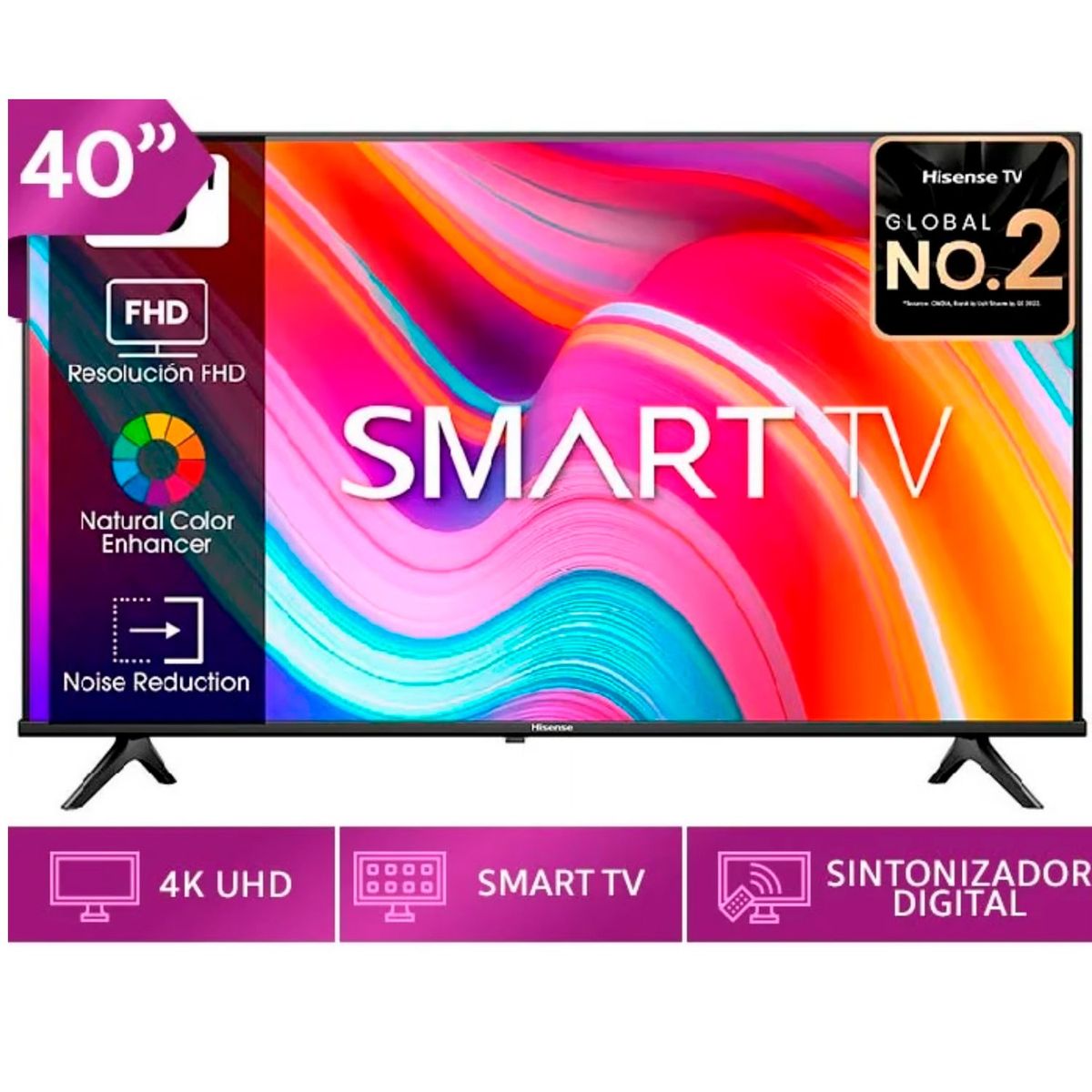 HISENSE - TELEVISOR HISENSE 40 SMART TV VIDAA FHD LED - 40A4K