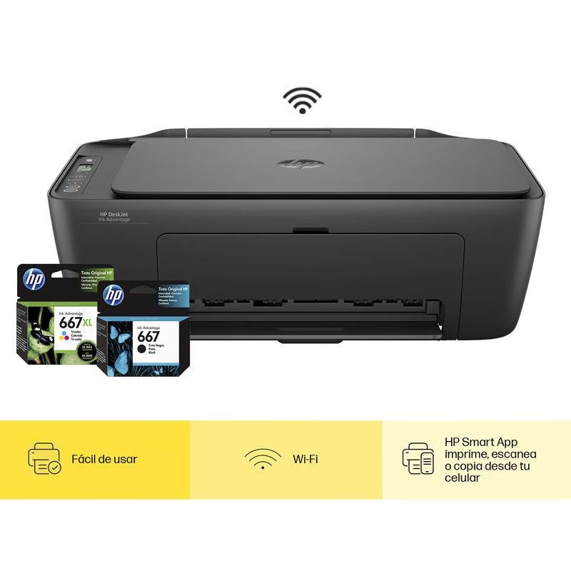 HP - Impresora Multifuncional Deskjet Ink Advantage 2874 color Wifi