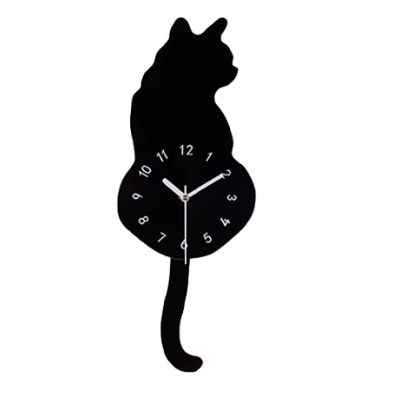 GENERICO - roloj de pared con forma de gato