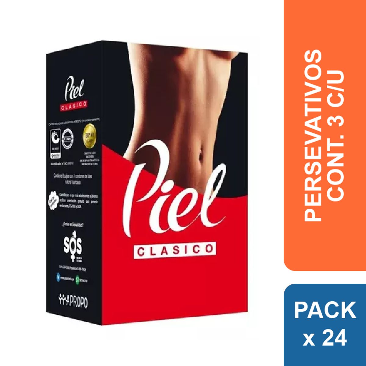 PIEL - Preservativos Piel Clásico x 24 und.