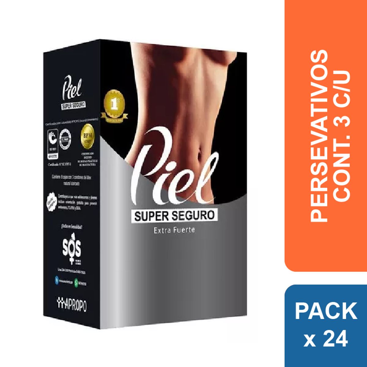 PIEL - Preservativos Piel Super Seguro x 24 und.