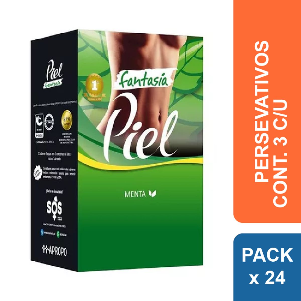 PIEL - Preservativos Piel Menta x 24 und.