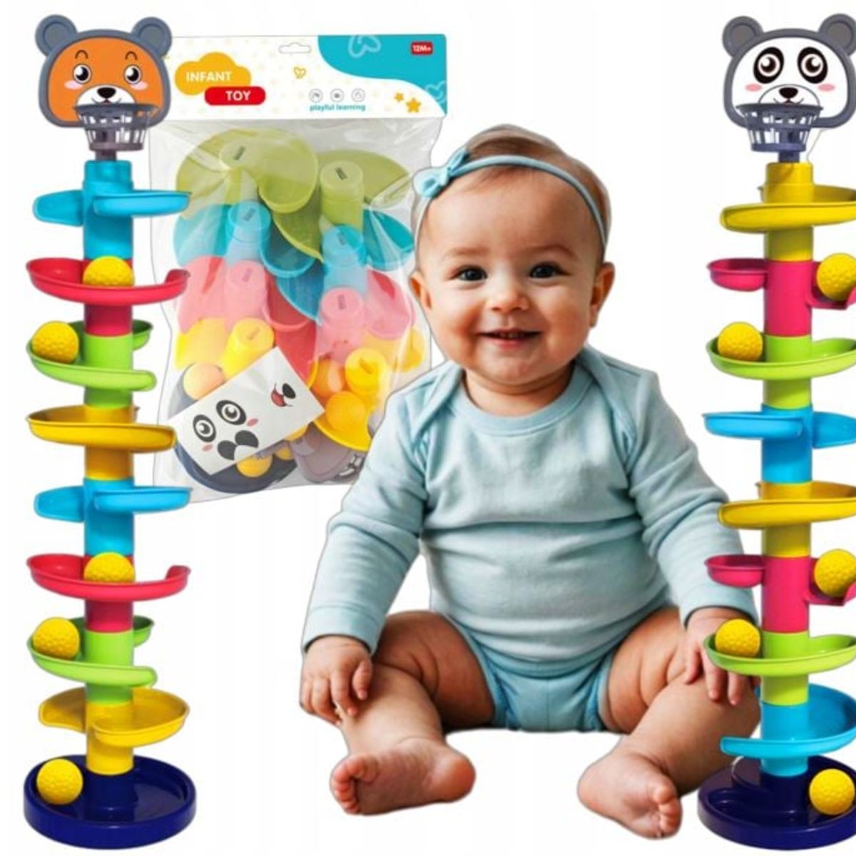 GENERICO - Tobogán Pelotas Grande de 8 Niveles De Bebés /Estimulación