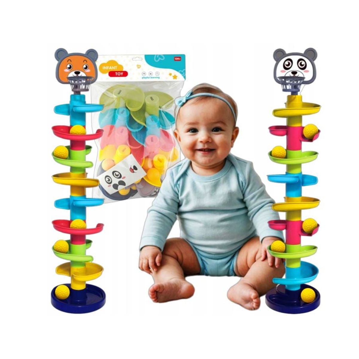 GENERICO - Tobogán Pelotas Grande de 8 Niveles De Bebés /Estimulación