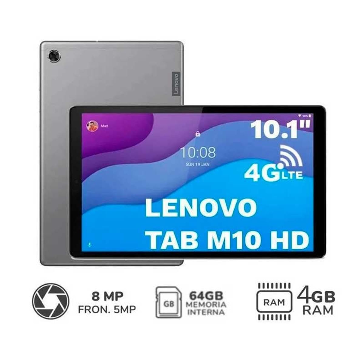 LENOVO - Tablet Lenovo 10 TAB M10 TB-X306X 4G LTE 4GB + 64GB