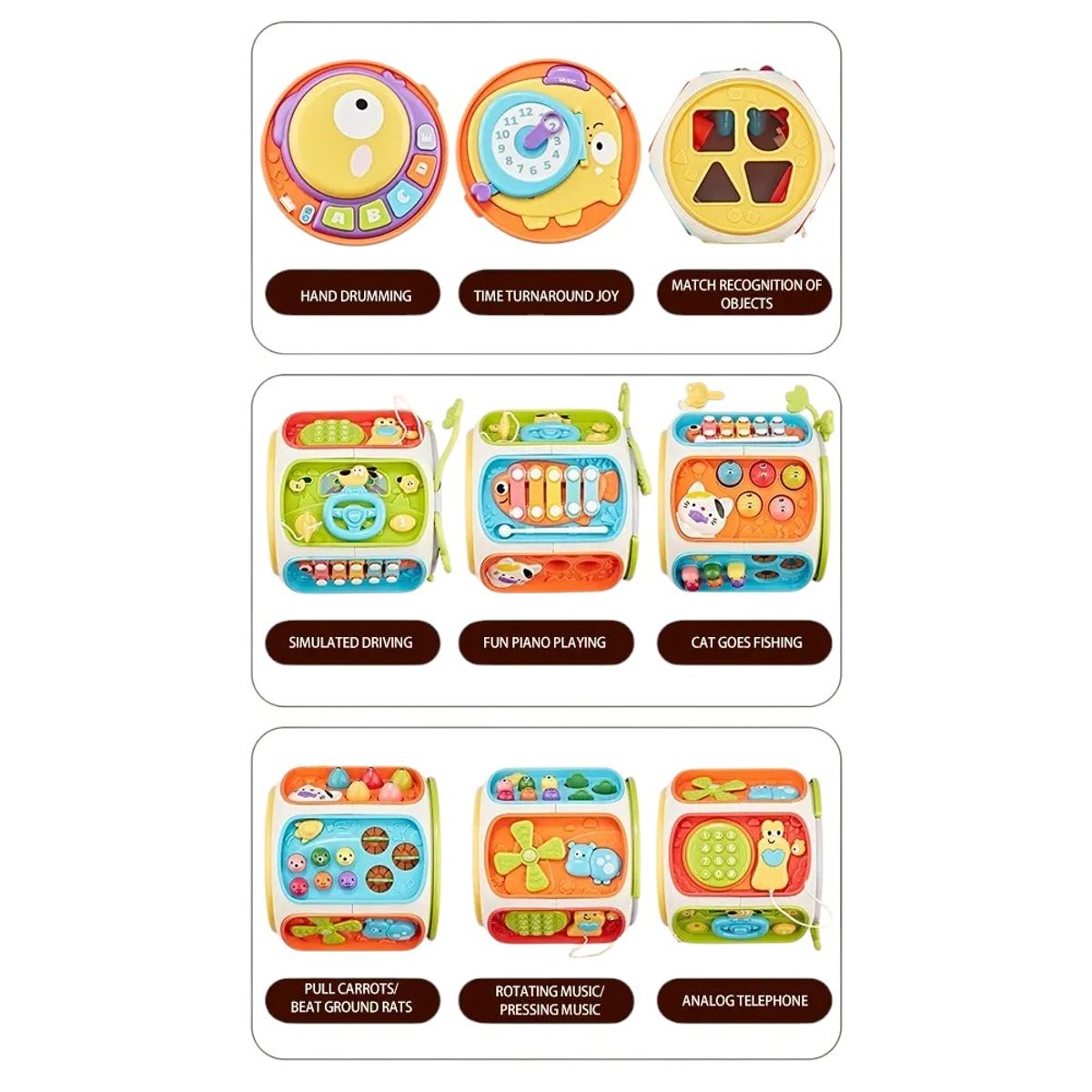 GENERICO - Cubo De Actividades De 9 Lados Musical