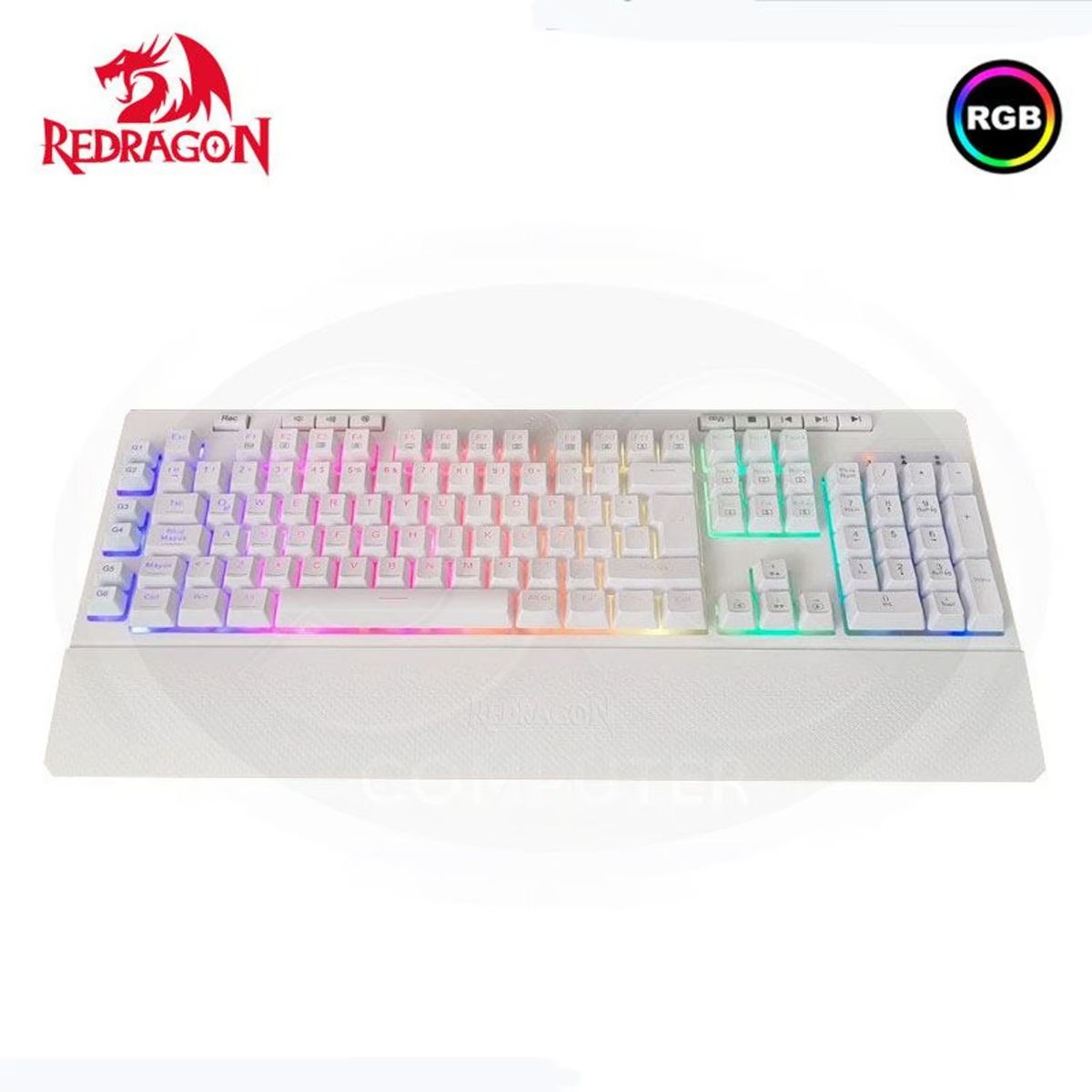 REDRAGON - Teclado Redragon SHIVA Spanish K512W-RGB-SP WHITE