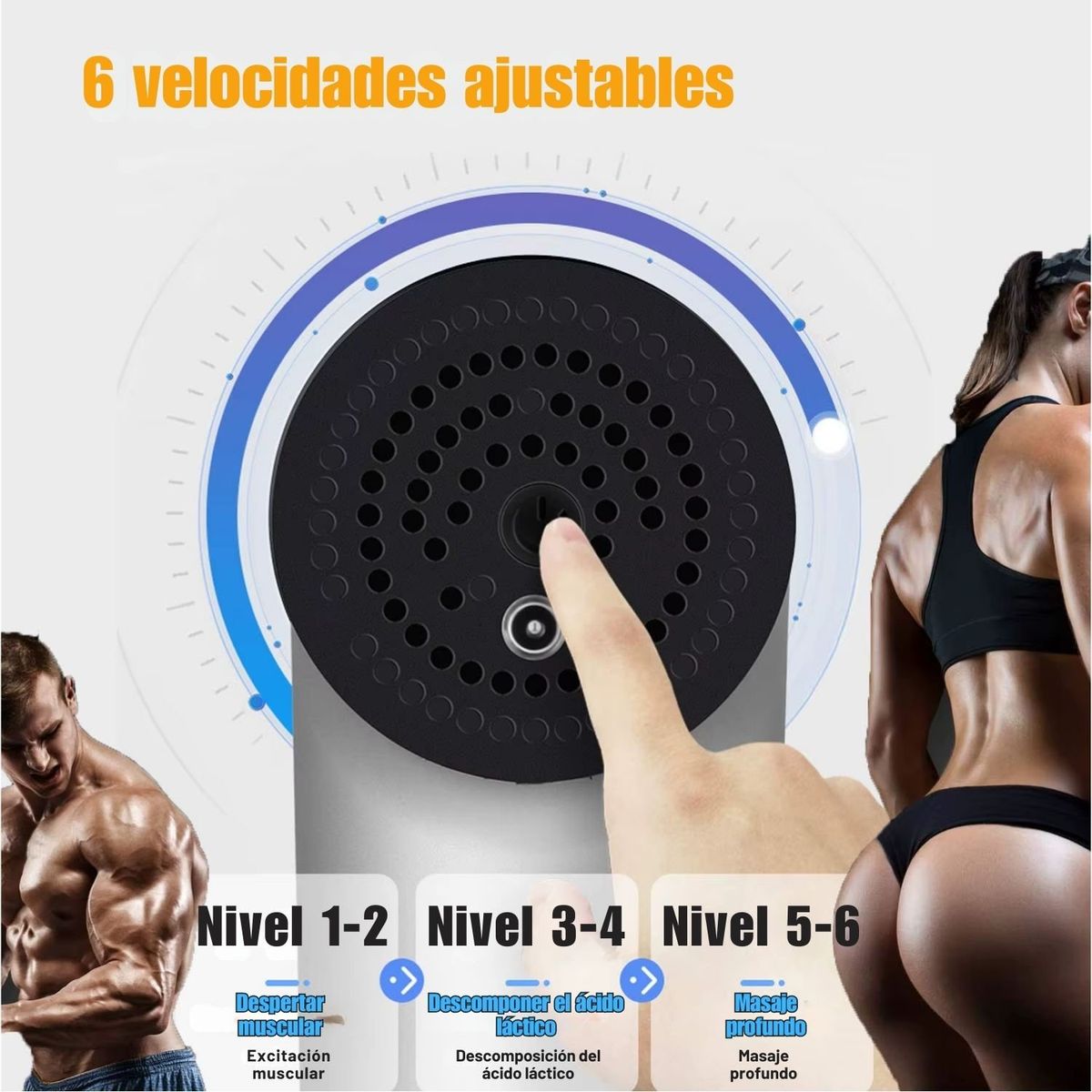 VICTORIA - Pistola de Masaje Muscular profesional 4 cabezales