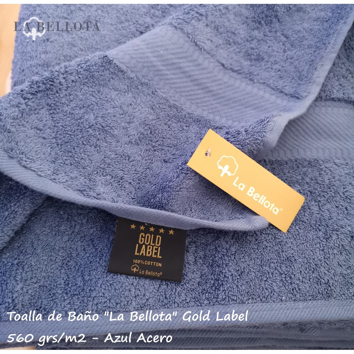 LA BELLOTA - Toalla de Baño "Gold Label" 560 grs/m2 "La Bellota" - Azul Acero