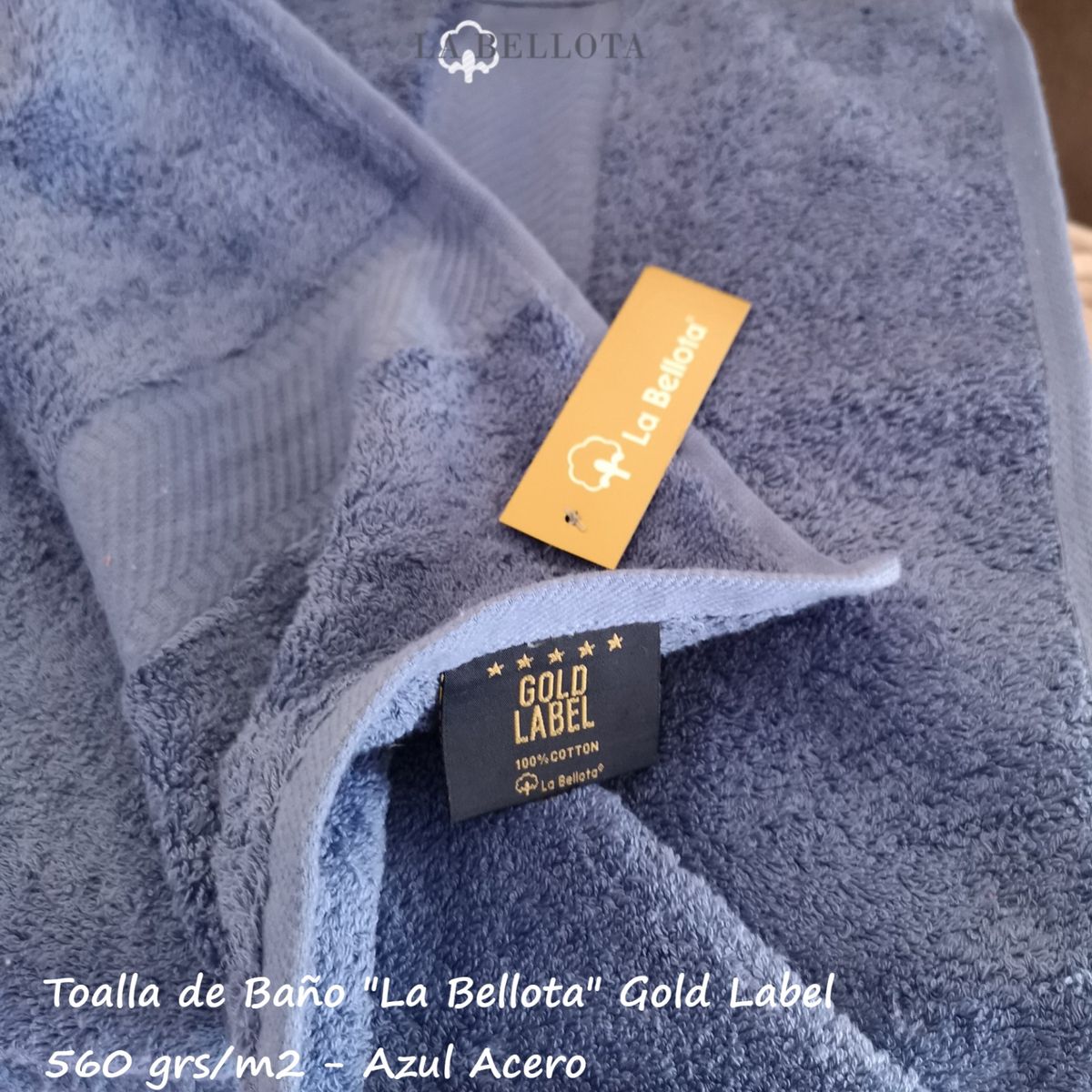 LA BELLOTA - Toalla de Baño "Gold Label" 560 grs/m2 "La Bellota" - Azul Acero