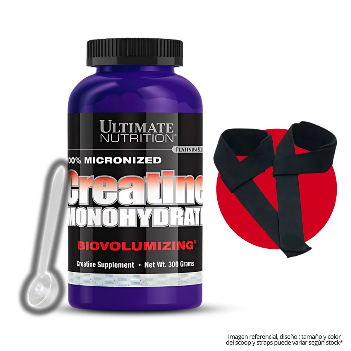 ULTIMATE NUTRITION - Creatina Ultimate Nutrition 300 g - Creatina Monohidratada + scoop + straps