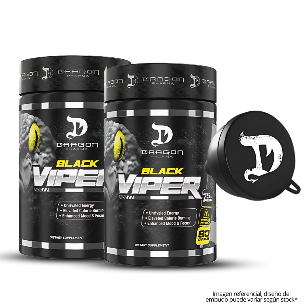 DRAG PHARMA - Pack 02 - Black Viper 90 cap Dragon Pharma + Embudo dragon pharma