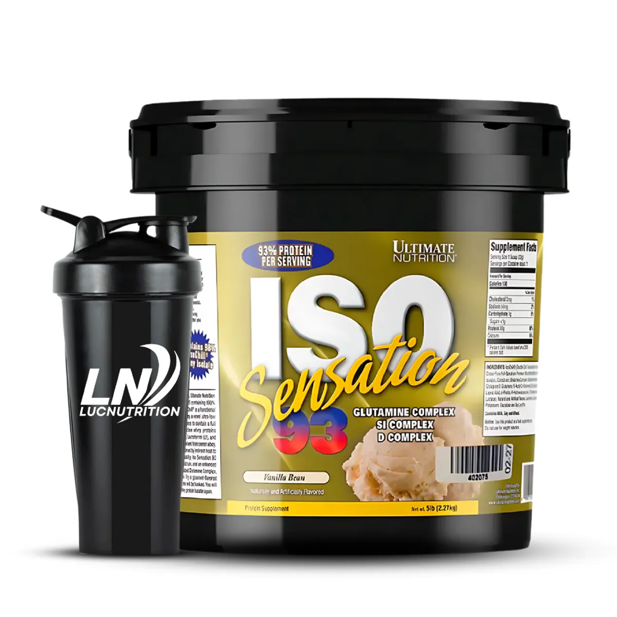 ULTIMATE NUTRITION - Iso Sensation 93 5 LB Proteina Aislada - Vainilla Bean + shaker