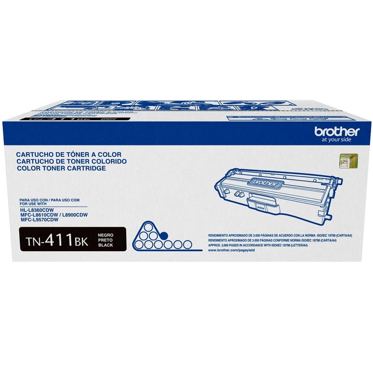 BROTHER - TONER BROTHER TN-411BK 3K PAGPMFCL8900CDW