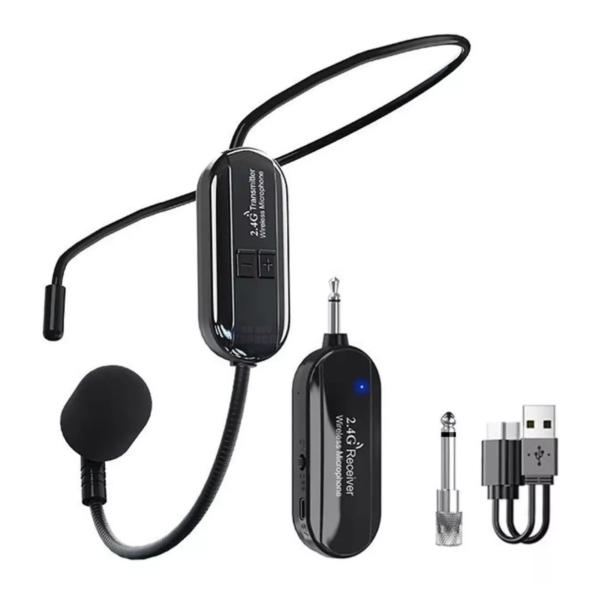 AUDIO SOLUTIONS - Micrófono Inalámbricos Uhf Vincha Para Amplificador Altavoz