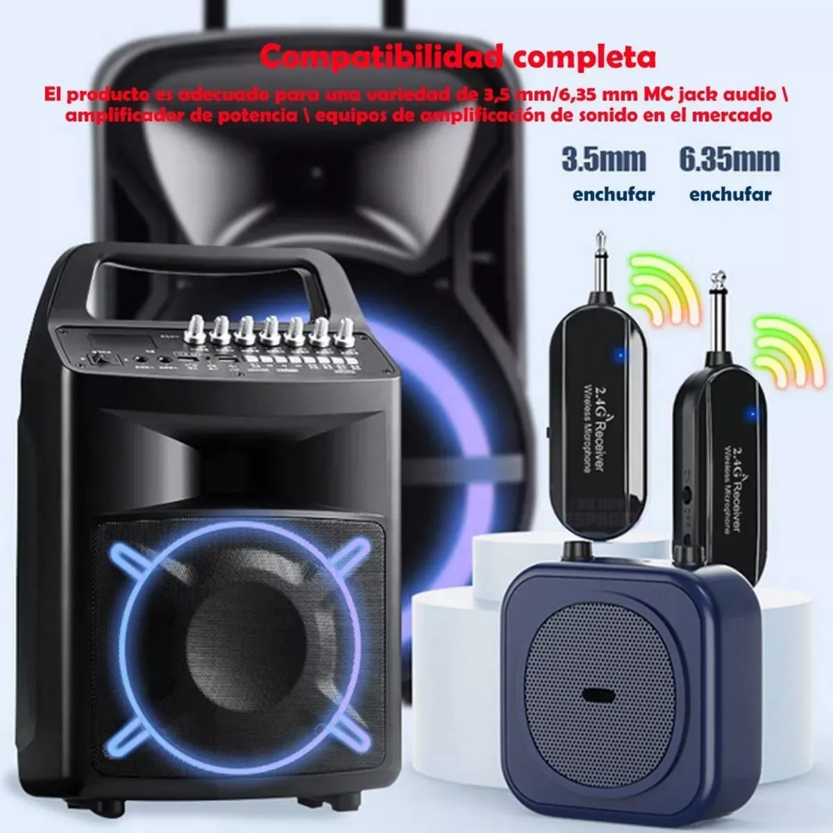 AUDIO SOLUTIONS - Micrófono Inalámbricos Uhf Vincha Para Amplificador Altavoz