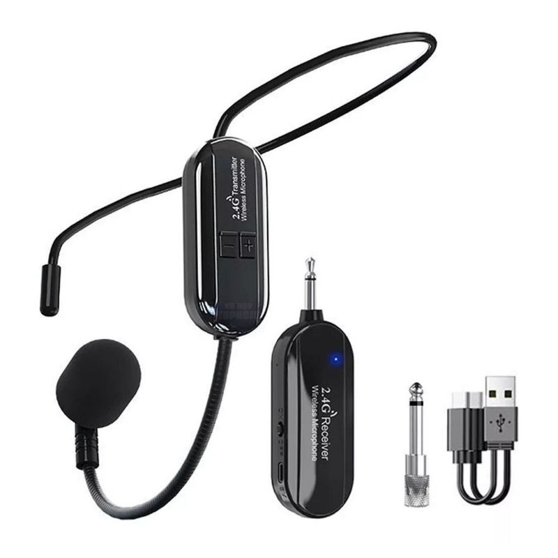 AUDIO SOLUTIONS - Micrófono Inalámbricos Uhf Vincha Para Amplificador Altavoz