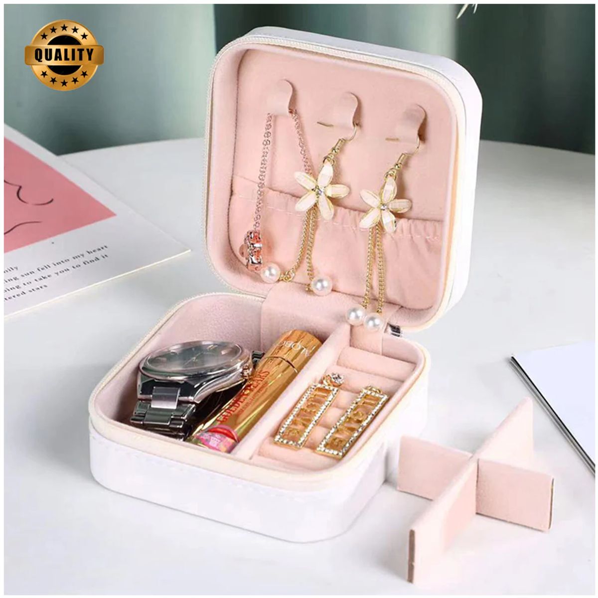 GENERICO - Maletín Estuche Organizador Joyero Viaje Blanco MDA290041