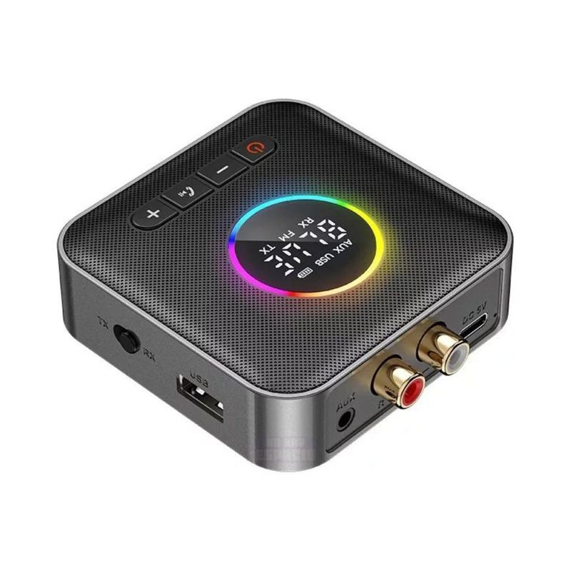 AUDIO SOLUTIONS - Receptor Transmisor Fm Bluetooth 5.4 Audio Chapado Oro Usb
