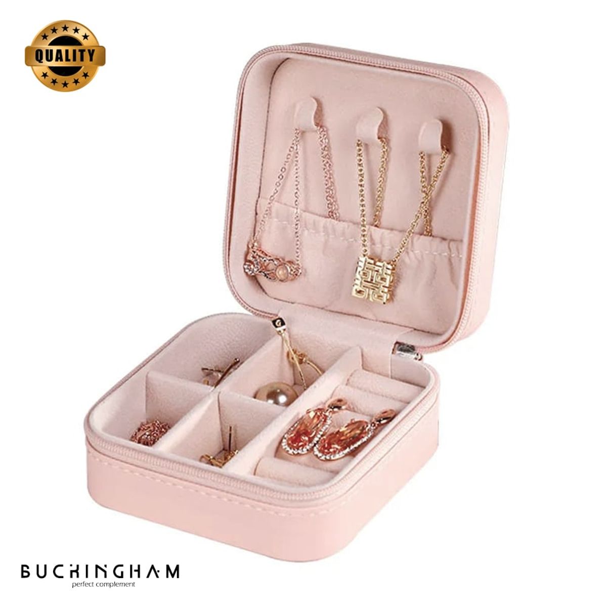 GENERICO - Maletín estuche organizador joyero de viaje Rosa MDA290040