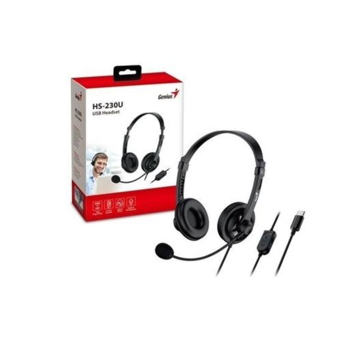 CREATIVE - AUDIFONO CMICROF GENIUS HS-230U USB-C BLACK