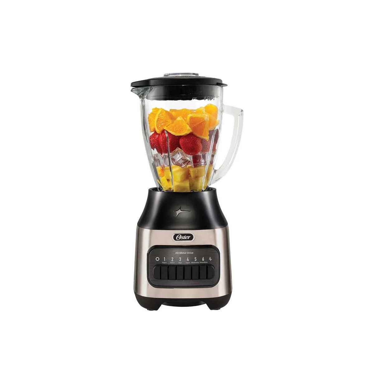 OSTER - Licuadora con vaso de vidrio y 6 velocidades Oster BLSTPEG-NPB