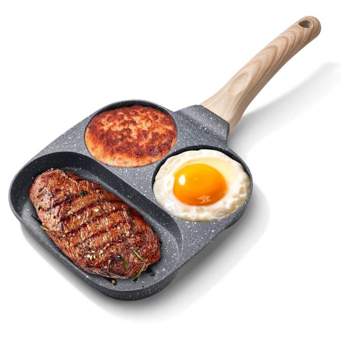 INSPIRA - Sarten Eco Friendly Antiadherente con 3 Divisiones Modelo Plano