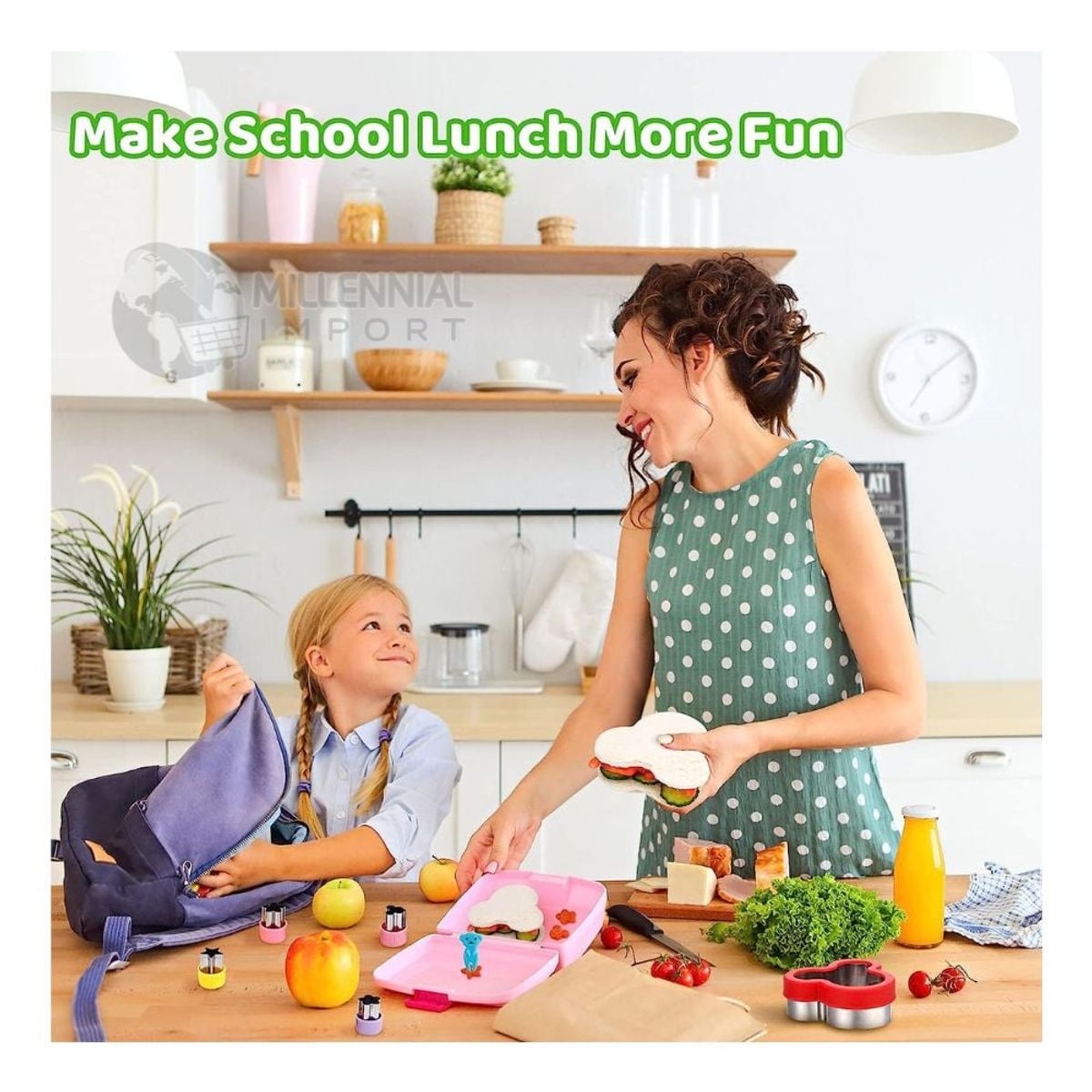 GENERICO - Set de Decoración para Lonchera Cortador de Pan y Tenedores -32 piezas