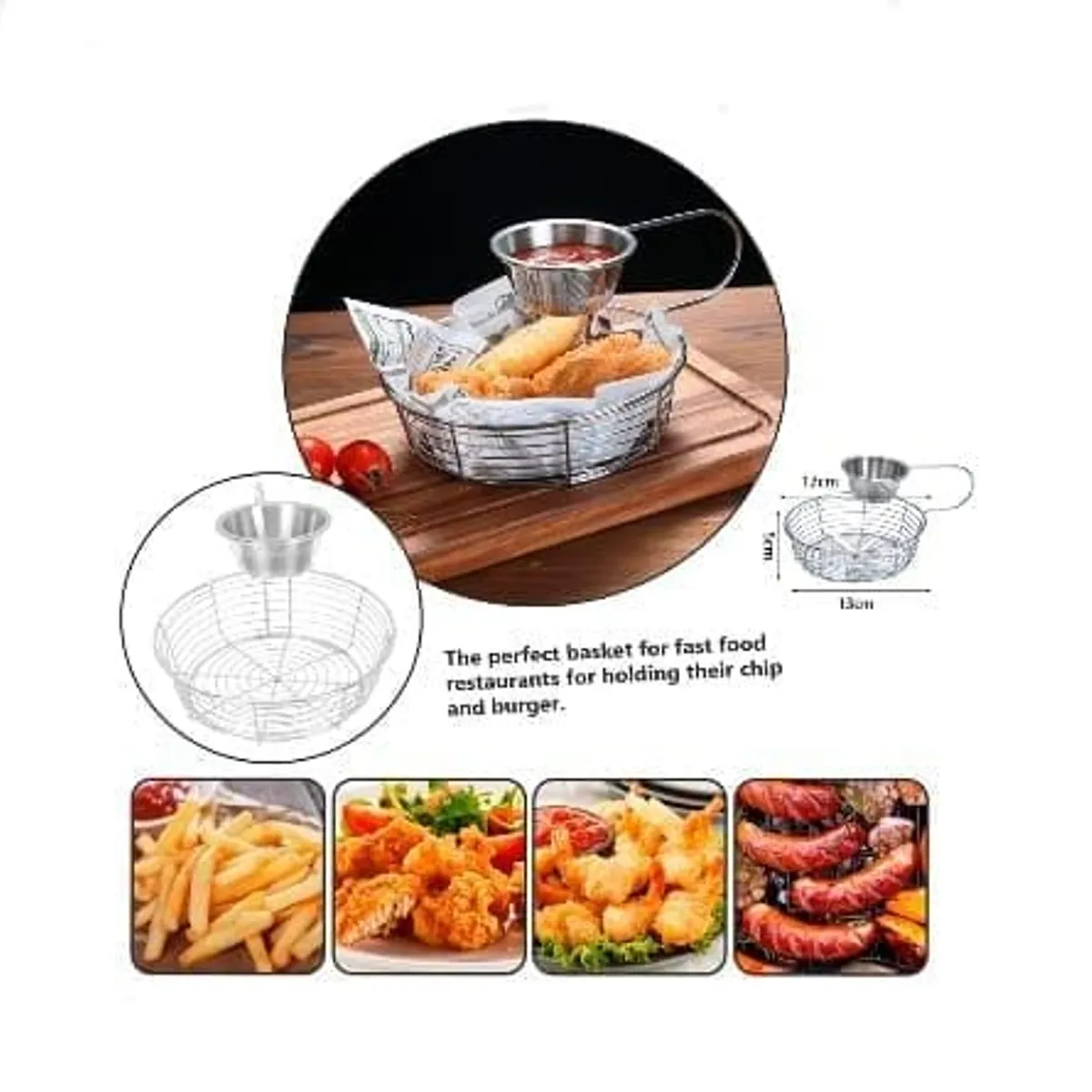 GENERICO - 1 Cesta con Cremera para Mesa Restaurants Hambueguesas