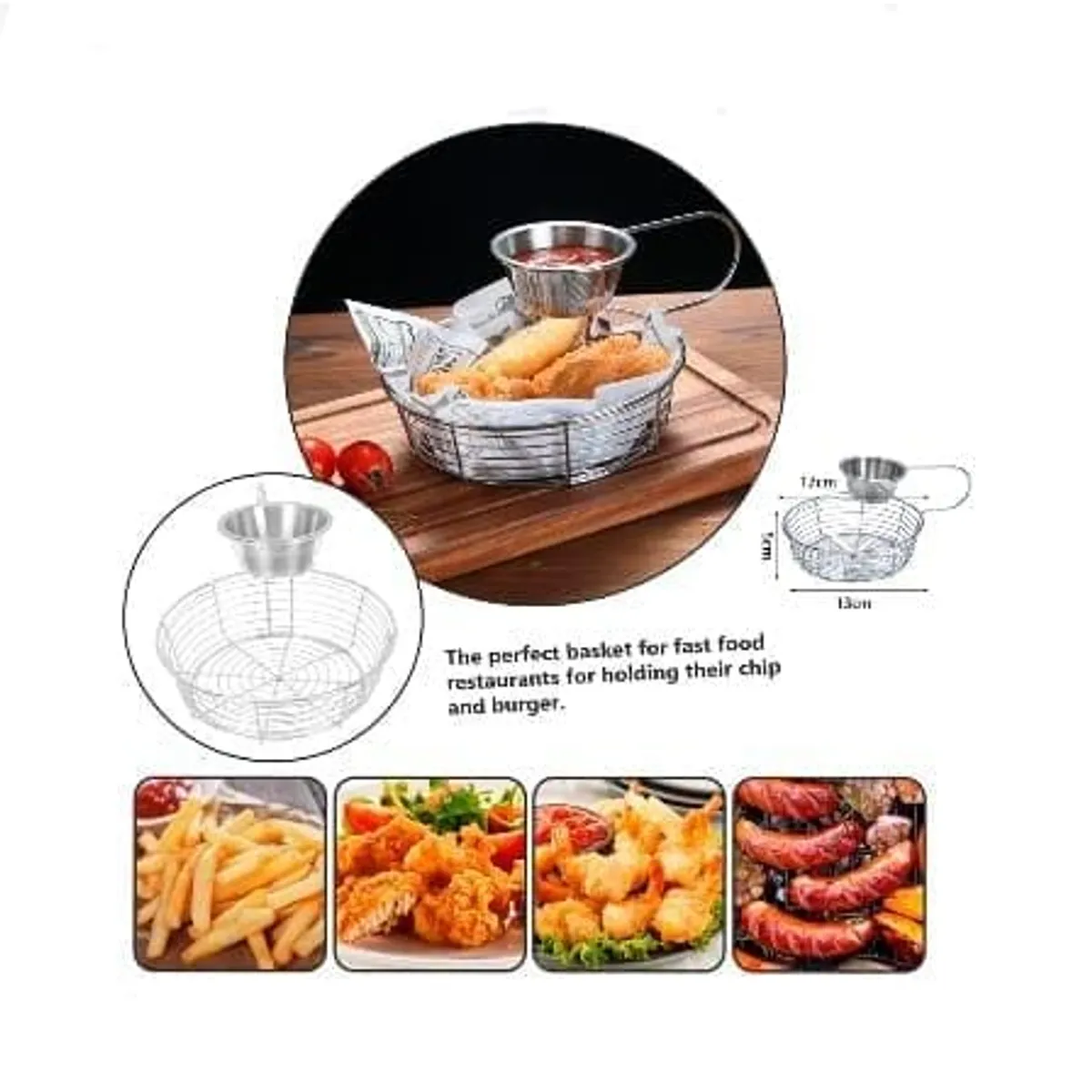 GENERICO - 1 Cesta con Cremera para Mesa Restaurants Hambueguesas