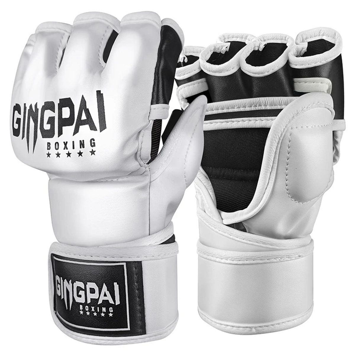 OEM - Guantes GINGPAI M03 Kick Boxing Mma Profesional Blanco