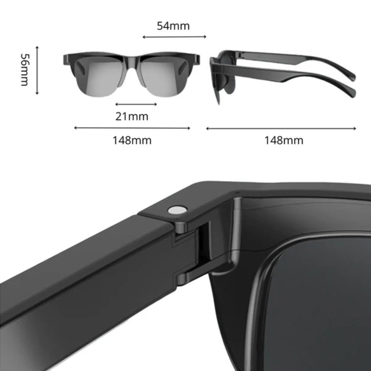 GENERICO - Lentes de Sol con Parlante Bluetooth 4H IPX4 UV400 - Negro