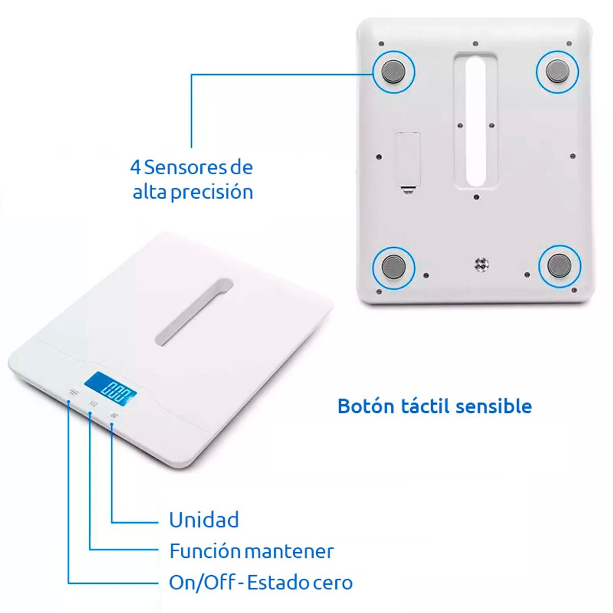JPSYSTEMS - Balanza portatil digital para peso bebes y mascotas bascula armable