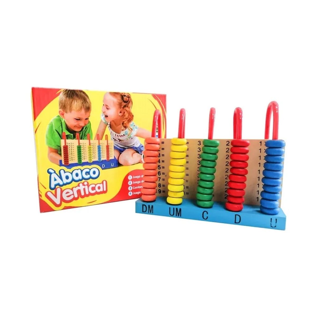 GENERICO - Ábaco Didáctico Matemático Vertical de 5 filas