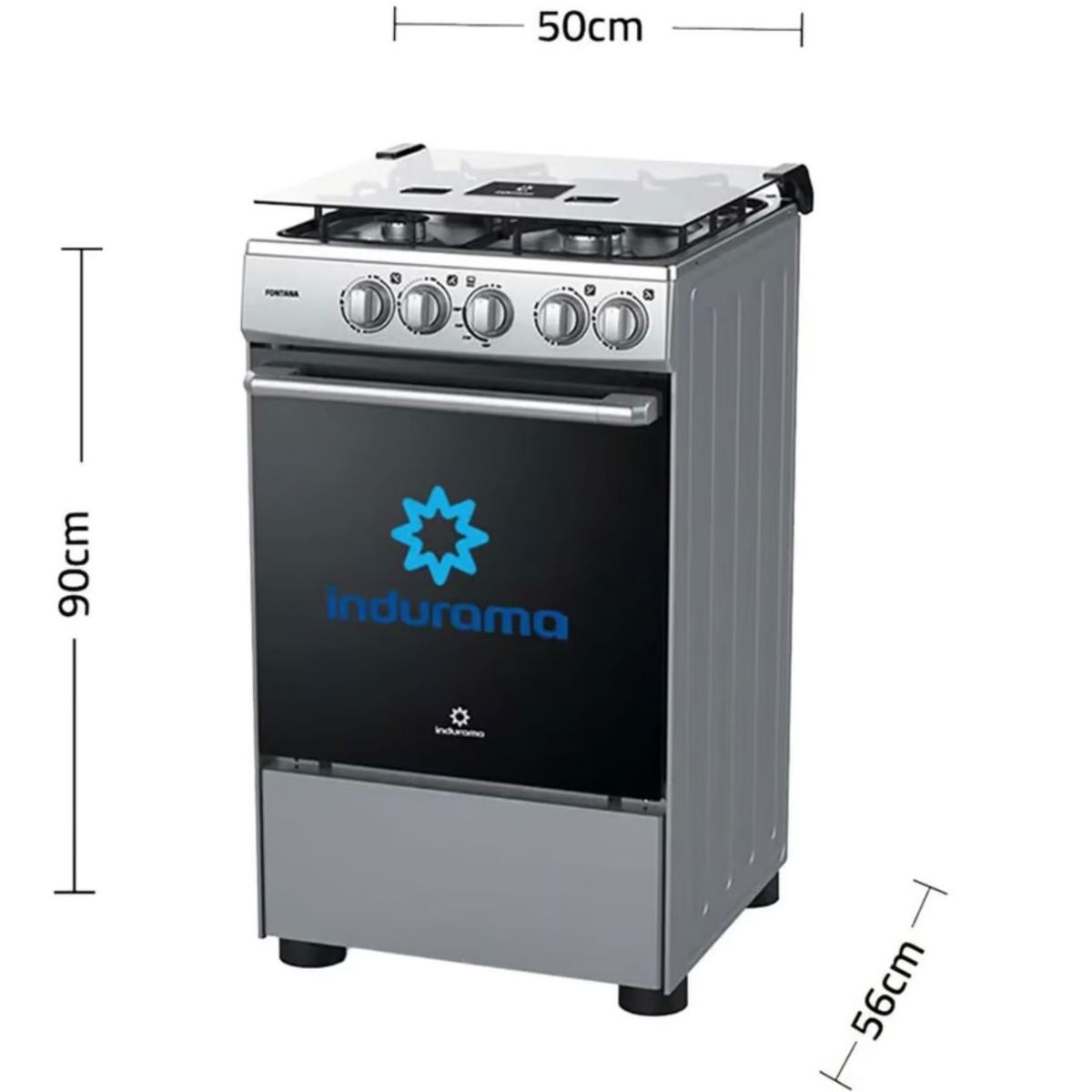 INDURAMA - Cocina a Gas Indurama FONTANA 20" 4 Hornillas Gris