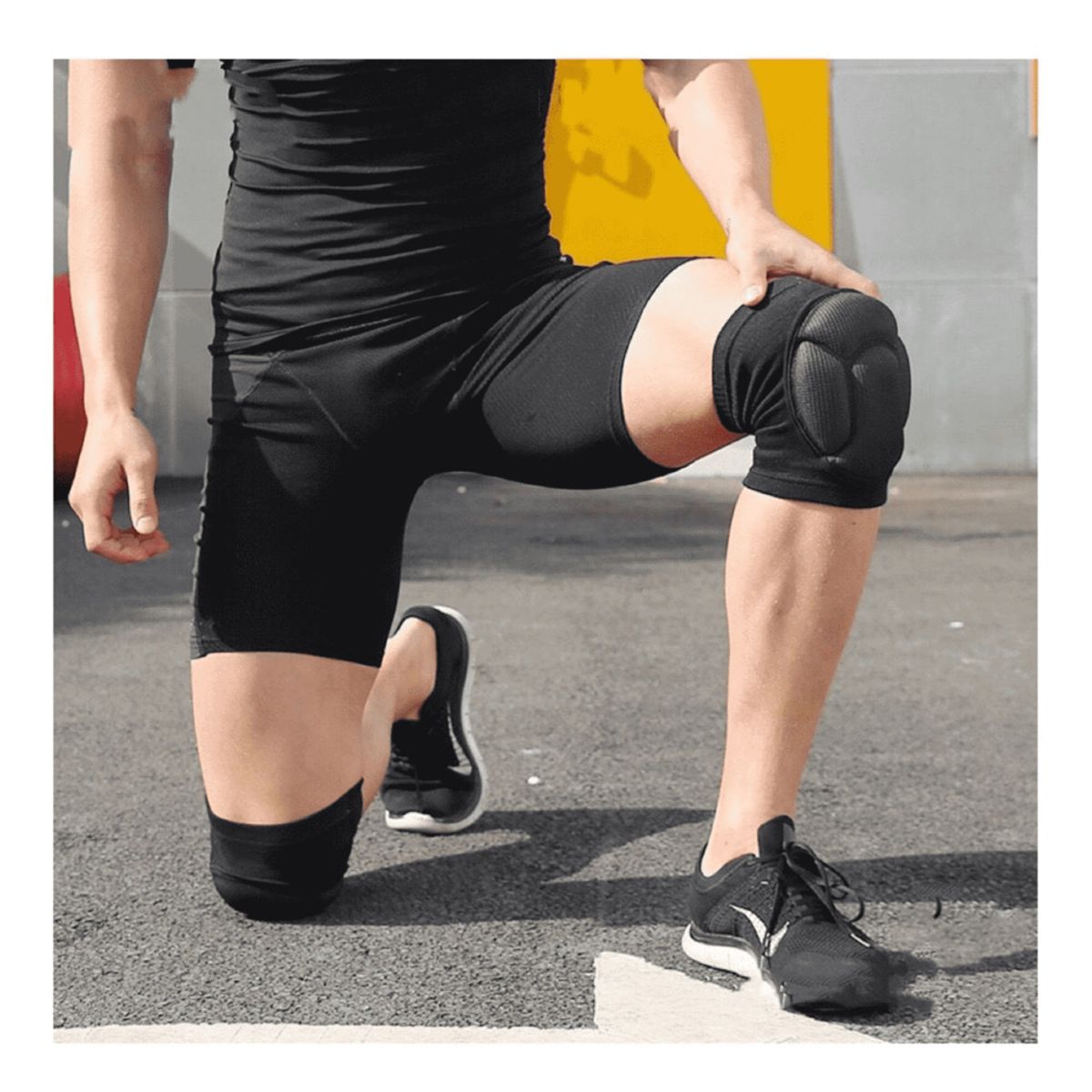 ALPHA GYM - Rodillera deportiva acolchada para entrenamiento protección