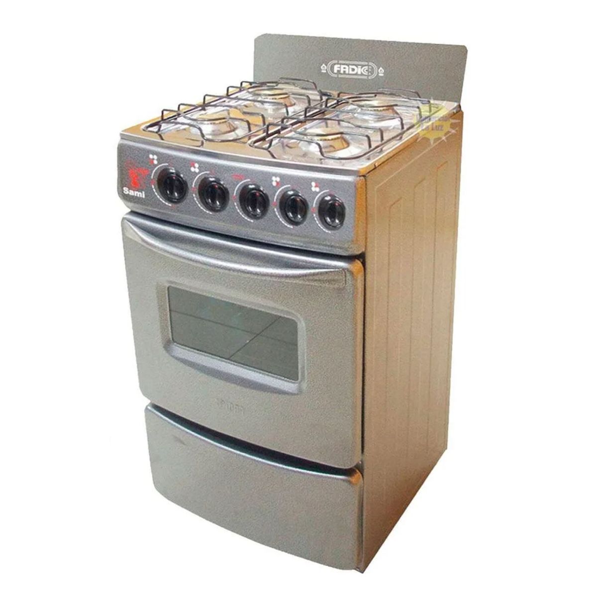 FADIC - Cocina con Respaldar y Horno 20 Sami 4H Gris