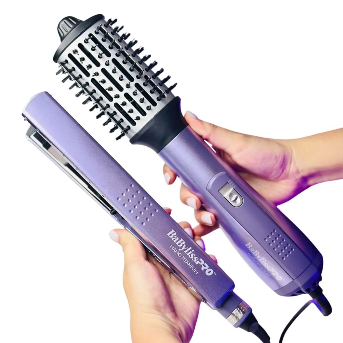BABYLISS PRO - Combo Plancha Babyliss Pro Ionica 1 1/4"+ Cepillo Hot Air Styling 2.5"
