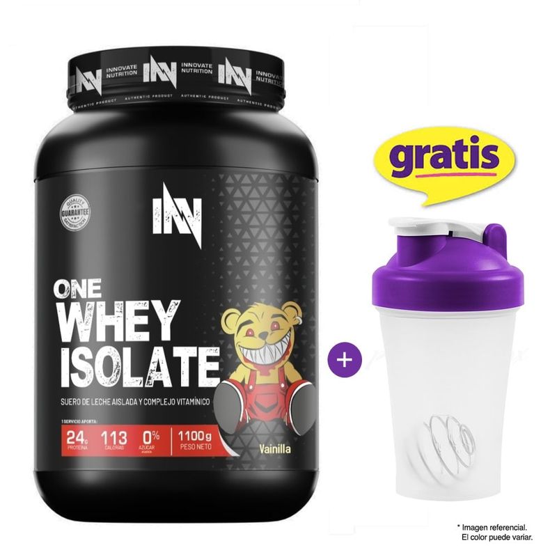 INN INNOVATE NUTRITION - PROTEÍNA ONE WHEY ISOLATE 1100 GRAMOS VAINILLA + SHAKER