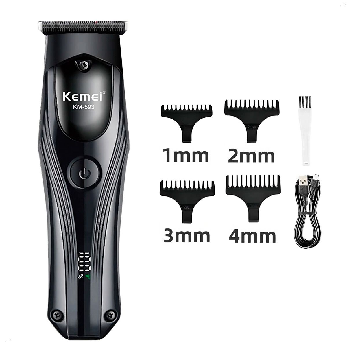 KEMEI - Maquina Corta Pelo trimmer Profesional Kemei Km-593 Recargable