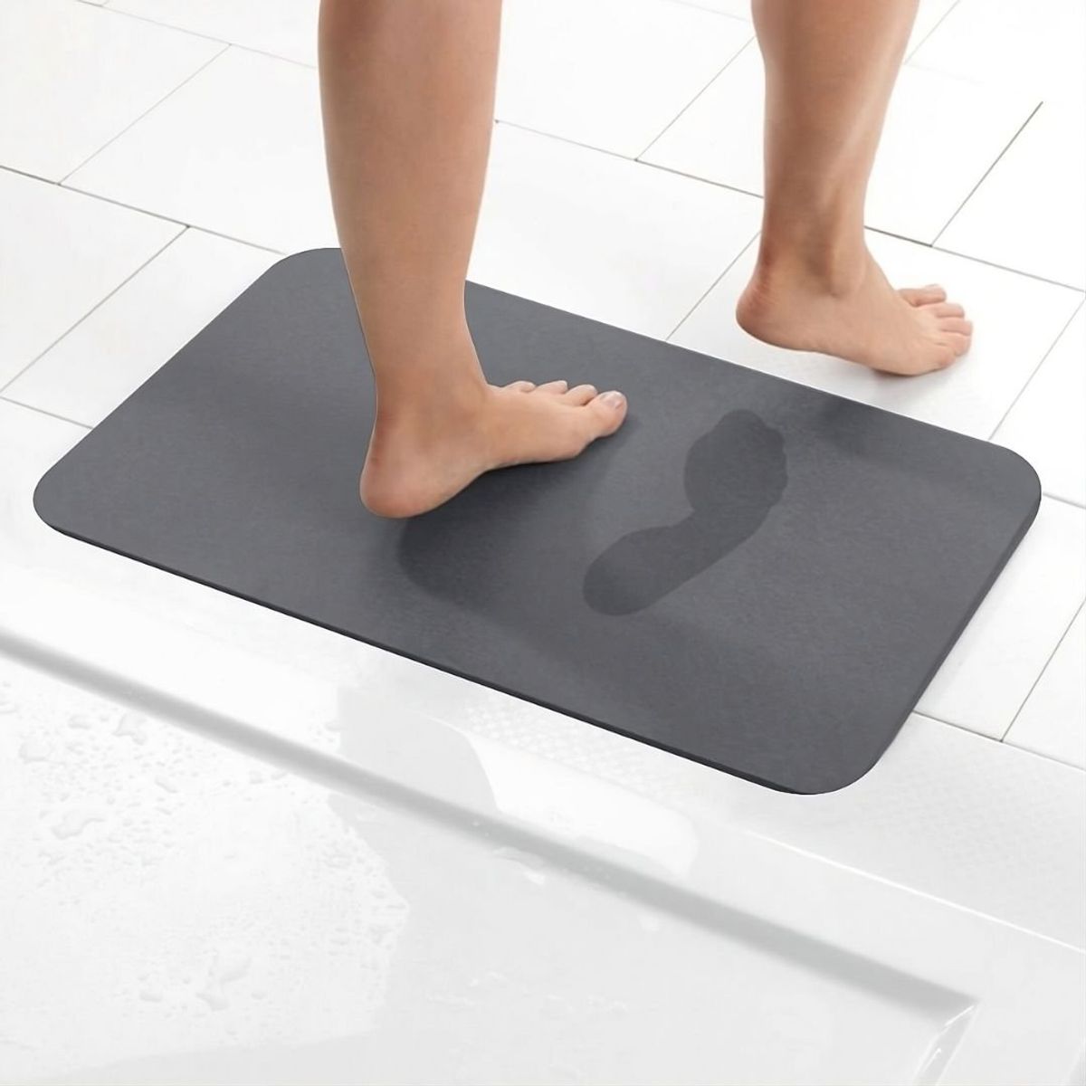 HOGARMAS - Alfombra de Baño Súper Absorbente Gris