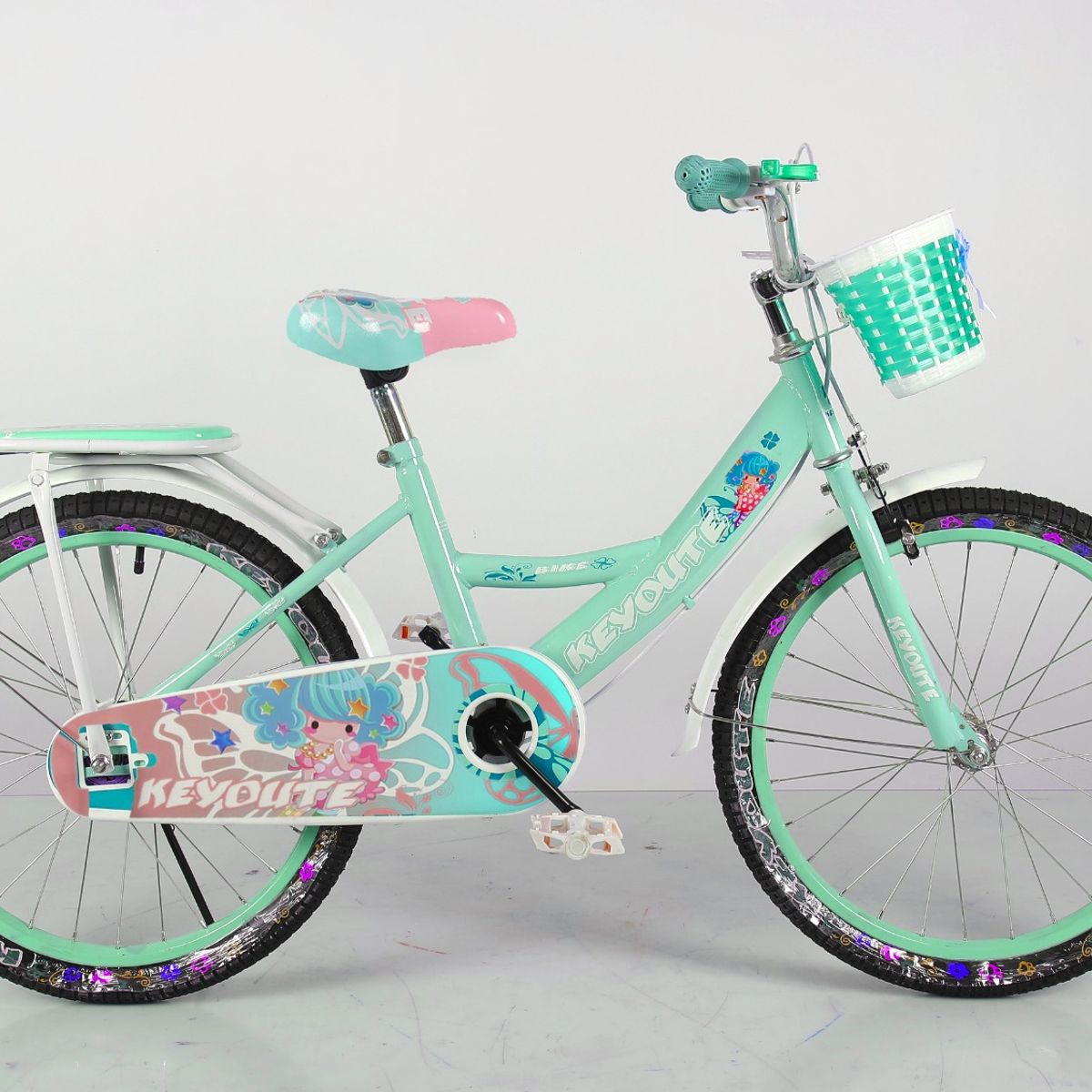 GENERICO - Bicicleta Vintage Para Niña Infantil Kids Aro 20 Turquesa ACP