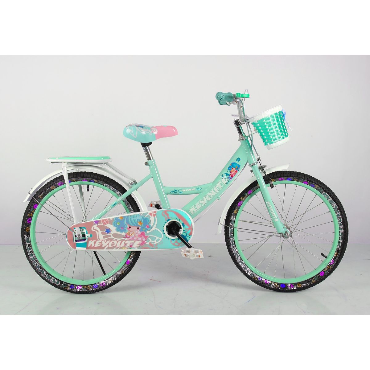 GENERICO - Bicicleta Vintage Para Niña Infantil Kids Aro 20 Turquesa ACP