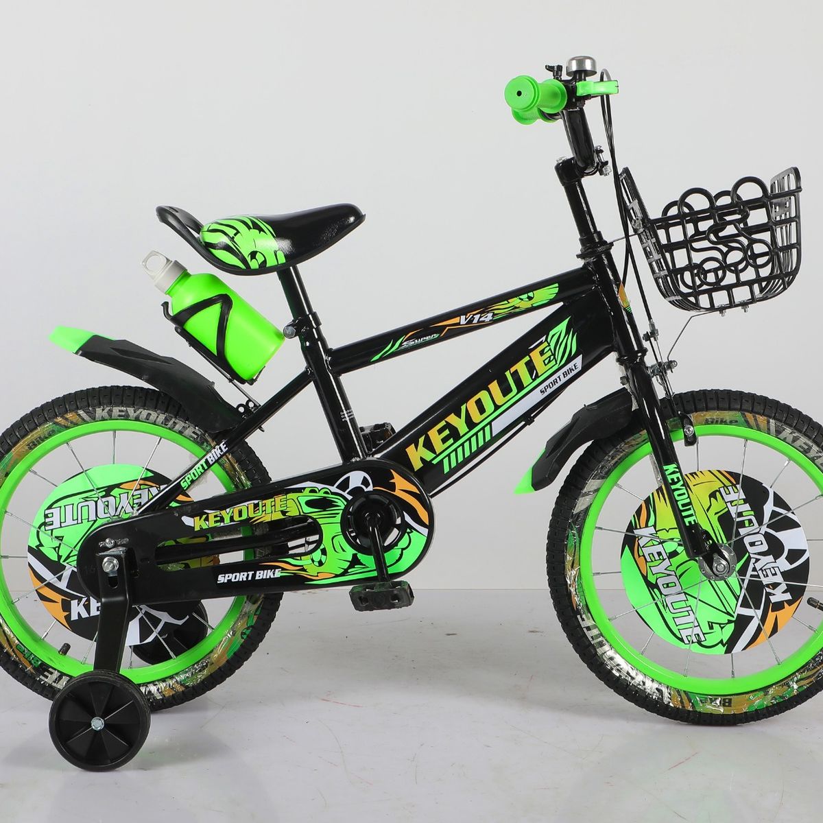 GENERICO - Bicicleta Para Niño Infantil Kids Aro16 Timbre Luz Verde ACD