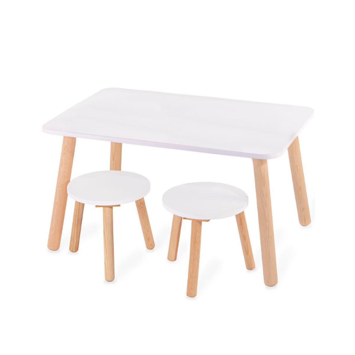 GENERICO - Juego de Mesa y Silla Infantil Anitha Blanco Muebles Gaudi