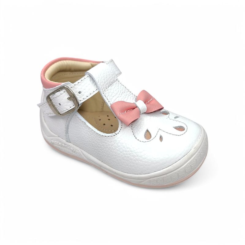 GENERICO - Zapato Trapecio semi-ortopédico Pibe Lazo Blanco para niña bebé